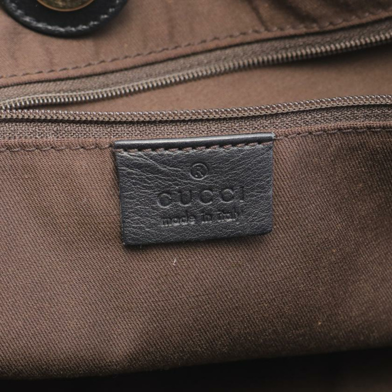 【日本直送】 GUCCI GUCCI SUKEY Diamante 帆布肩包 真皮 米色 黑色-3