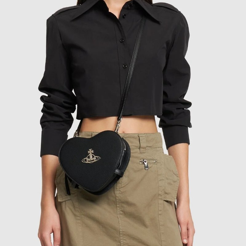Vivienne Westwood Louise Heart 愛心漆皮包 黑色-5
