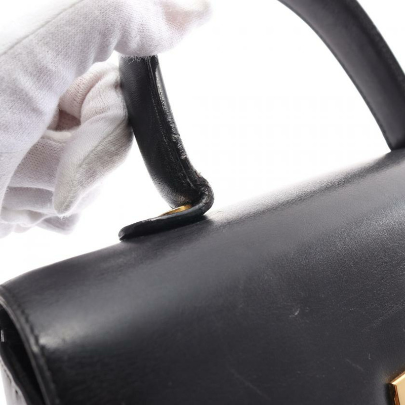 【日本直送】 Salvatore Ferragamo Salvatore Ferragamo Gancino 真皮手提包 黑色 兩用款-11