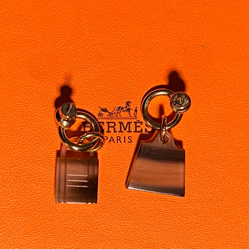 Hermes Kelly&鎖形牛角耳環-1