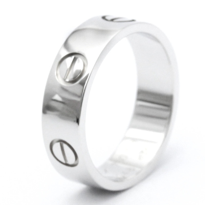 【日本直送】卡地亞 Love Love 戒指 白金 (18K) 時尚無石戒指 銀色-1