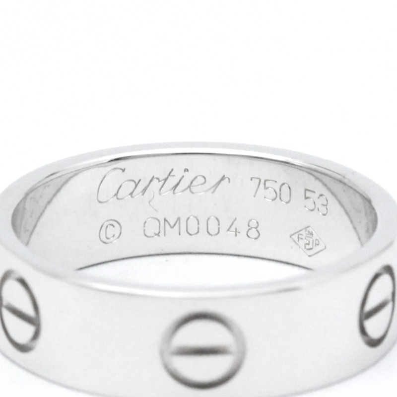 【日本直送】卡地亞 Love Love 戒指 白金 (18K) 時尚無石戒指 銀色-5