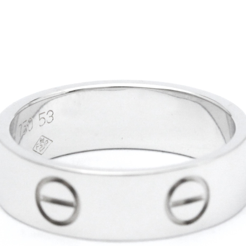 【日本直送】卡地亞 Love Love 戒指 白金 (18K) 時尚無石戒指 銀色-8