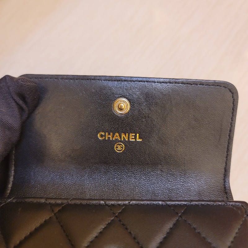 CHANEL 香奈兒 Boy系列黑銀三折短夾-3