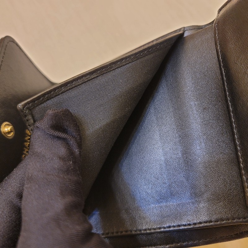 CHANEL 香奈兒 Boy系列黑銀三折短夾-6