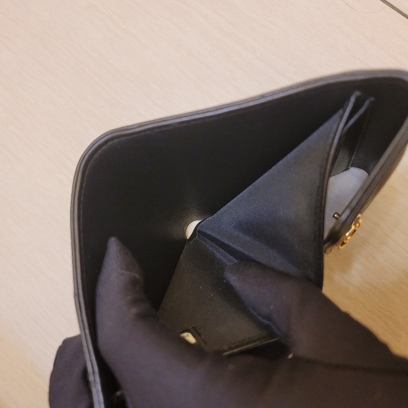 CHANEL 香奈兒 Boy系列黑銀三折短夾-7