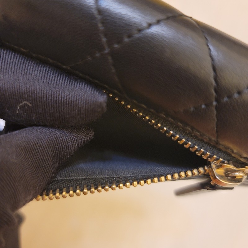 CHANEL 香奈兒 Boy系列黑銀三折短夾-11