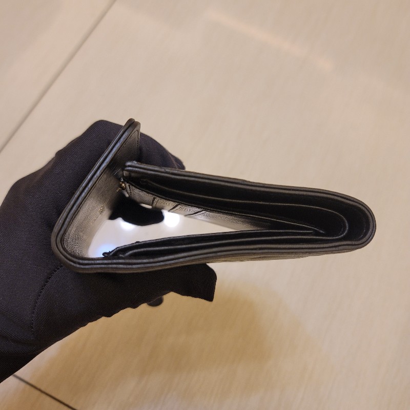 CHANEL 香奈兒 Boy系列黑銀三折短夾-13