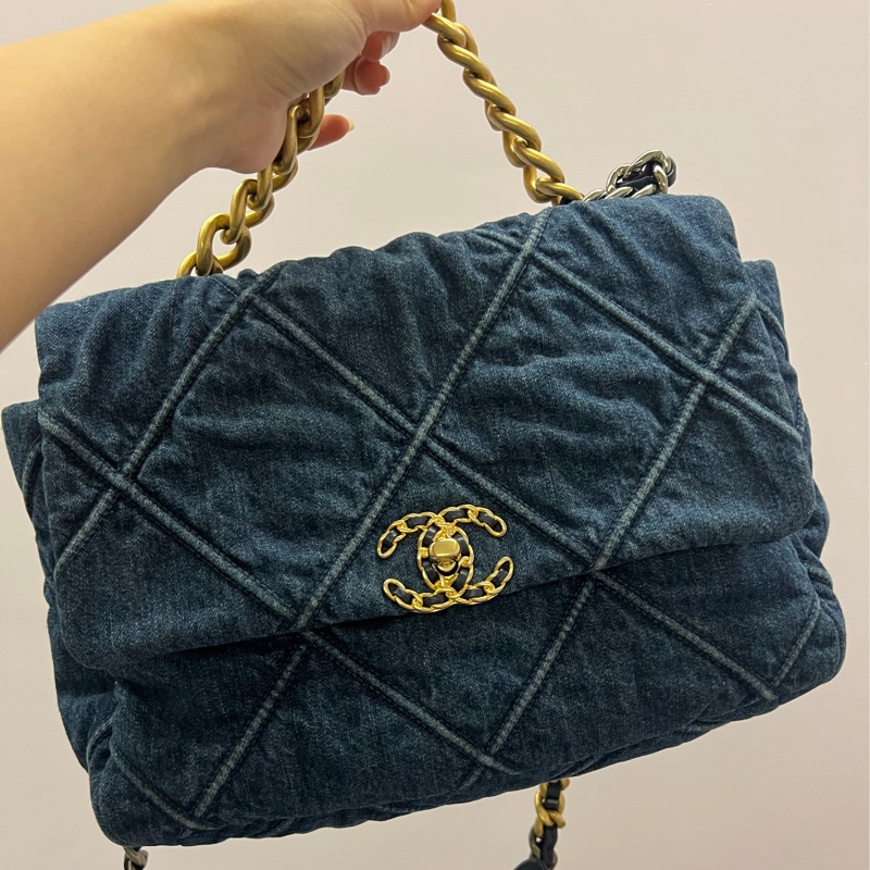 🩵💙Chanel 19牛仔包💙🩵 🩵Chanel 19系列 中型30cm 丹寧牛仔-3