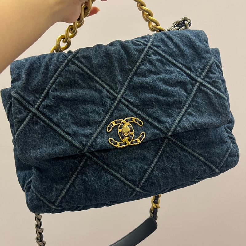 🩵💙Chanel 19牛仔包💙🩵 🩵Chanel 19系列 中型30cm 丹寧牛仔-5