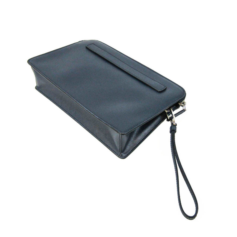 【日本直送】Prada Saffiano 男士皮革手拿包海軍藍-1