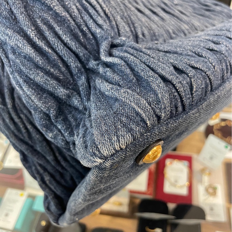 Miu miu牛仔丹寧托特包-7