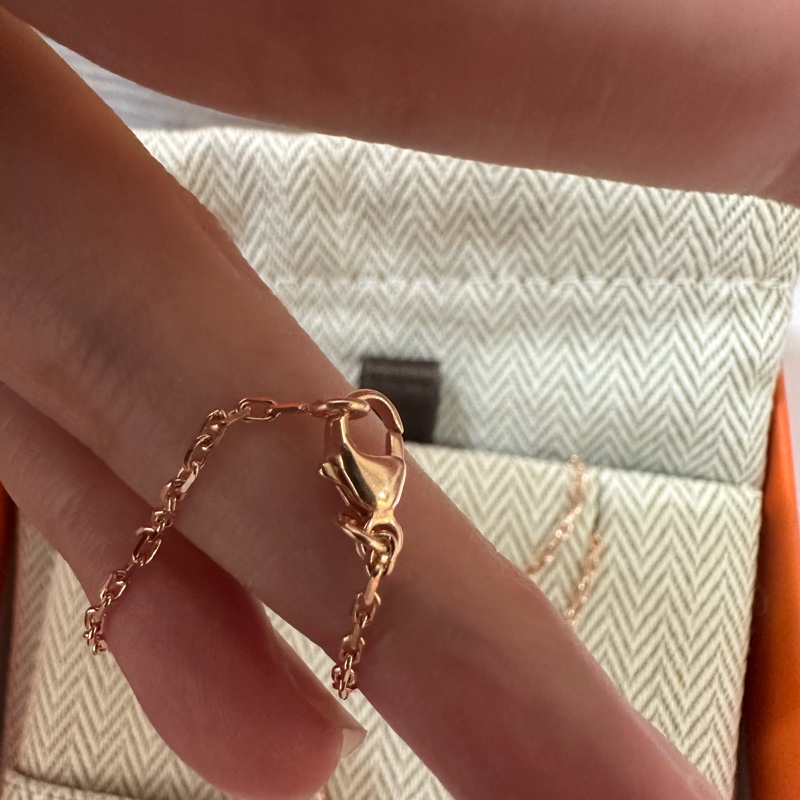 Hermes mini Pop H 項鍊 （全新）黑玫瑰金-4