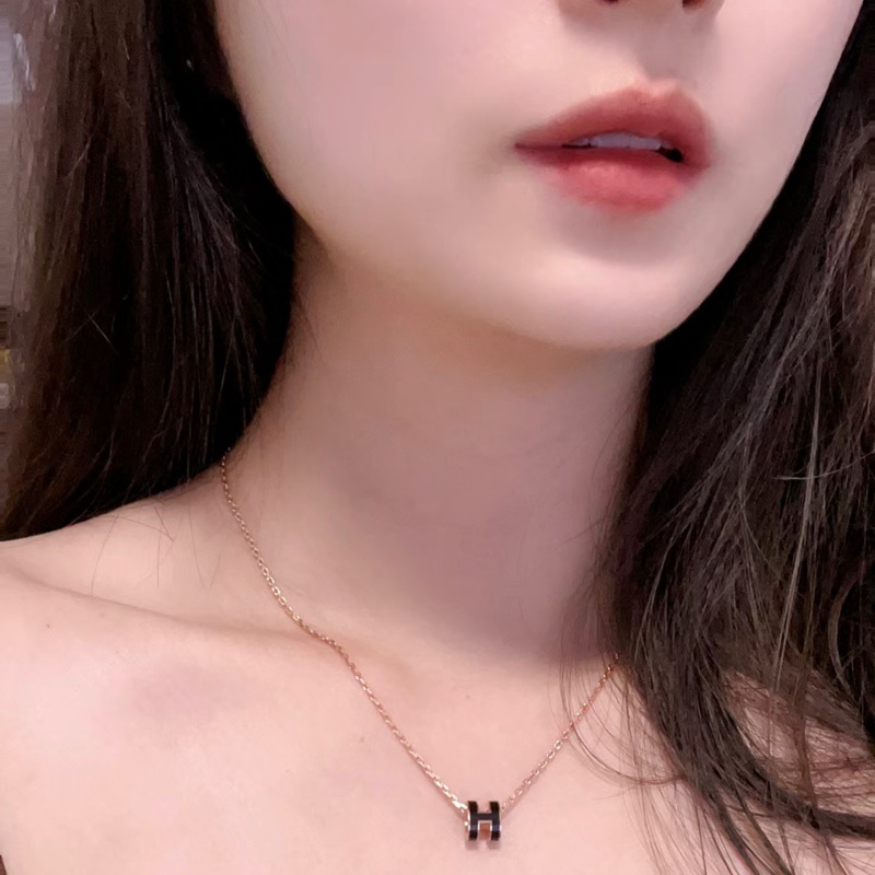 Hermes mini Pop H 項鍊 （全新）黑玫瑰金-6