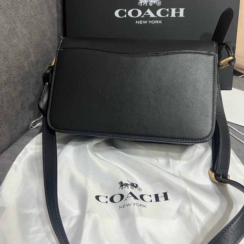 coach studio 25 肩背包 側背包 黑色 棒球手套鞣製皮革 單肩背包-1