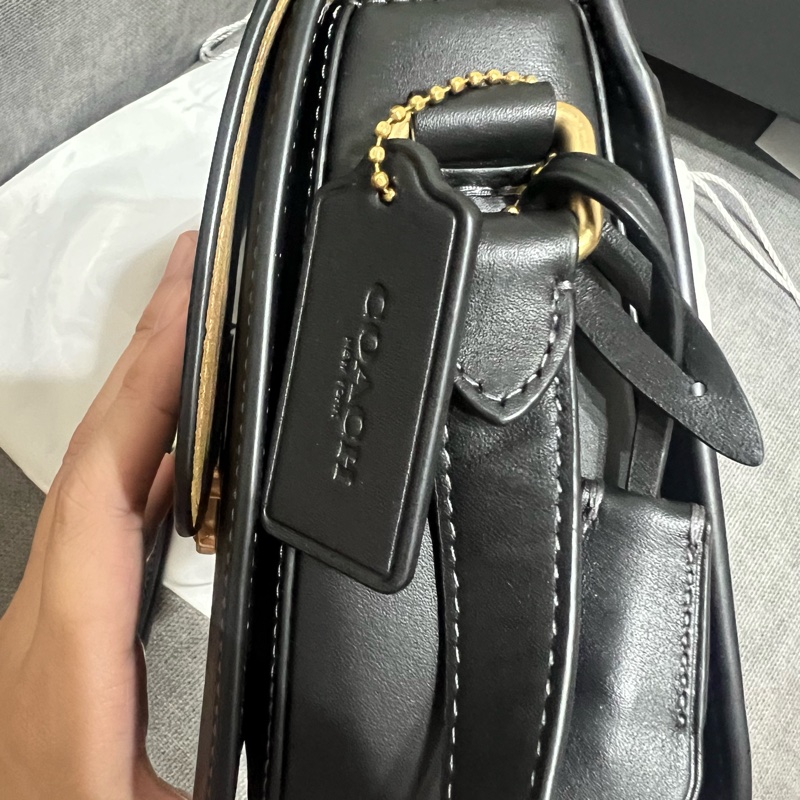 coach studio 25 肩背包 側背包 黑色 棒球手套鞣製皮革 單肩背包-2