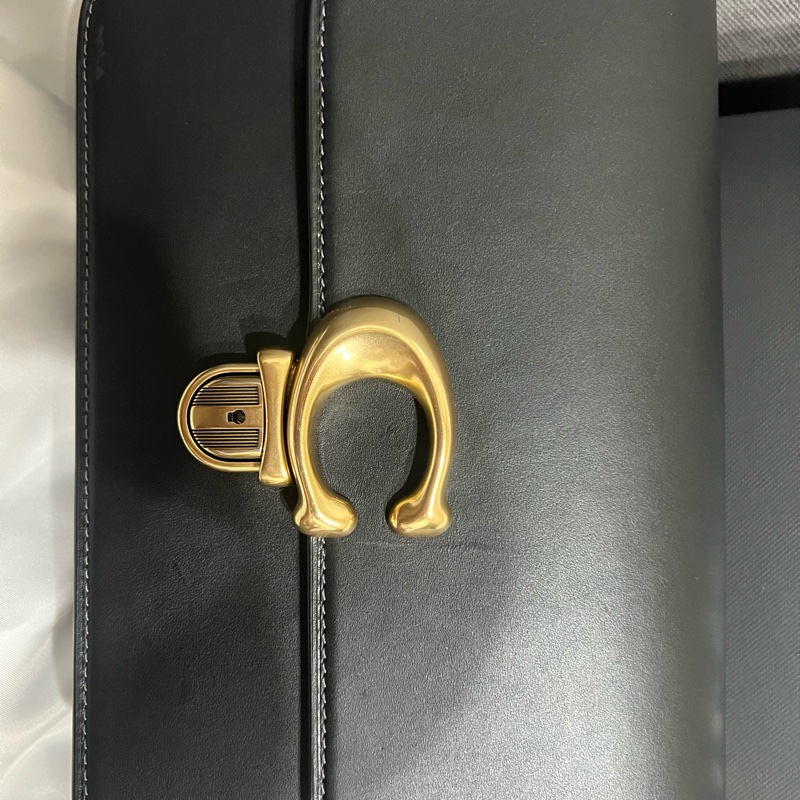 coach studio 25 肩背包 側背包 黑色 棒球手套鞣製皮革 單肩背包-3