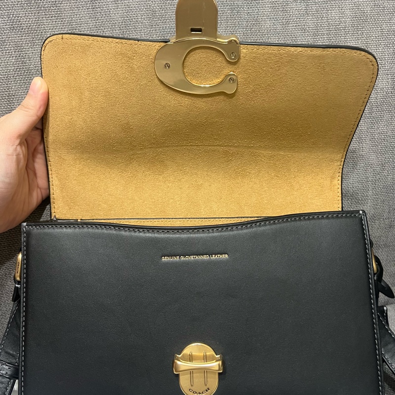 coach studio 25 肩背包 側背包 黑色 棒球手套鞣製皮革 單肩背包-8