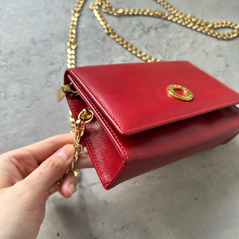 中古 Celine 圓環扣化妝袋 小廢包 單肩包-3