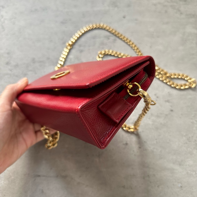 中古 Celine 圓環扣化妝袋 小廢包 單肩包-4