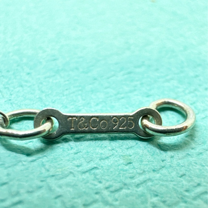 TIFFANY&Co 鑲真鑽愛心緞帶純銀項鍊-9