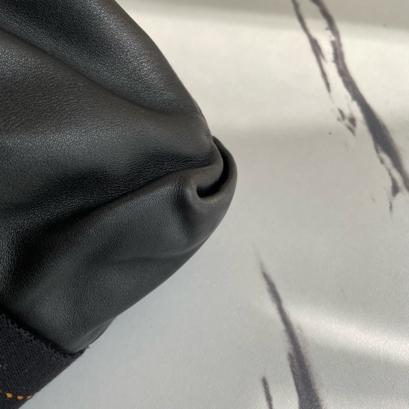 Hermes 黑皮革橘車線手提兩用包-20