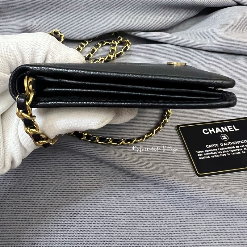 Chanel 黑金長銀包/WOC-10