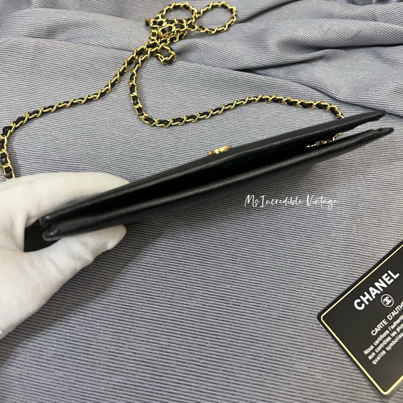 Chanel 黑金長銀包/WOC-13