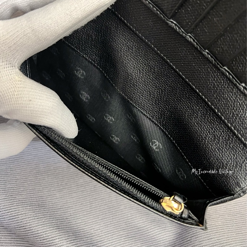 Chanel 黑金長銀包/WOC-15