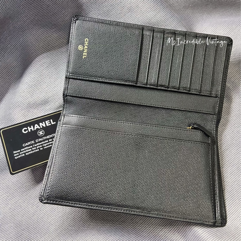 Chanel 黑金長銀包/WOC-22