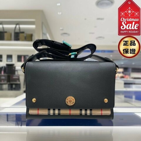 🎊佳節特賣🎁Burberry 80211101 Note 翻蓋單肩包 黑色