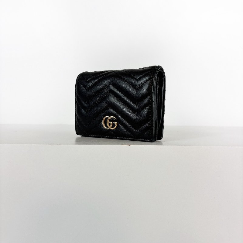Gucci Marmont 馬夢短夾 黑色款-1