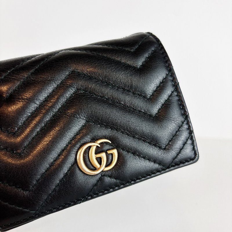 Gucci Marmont 馬夢短夾 黑色款-7