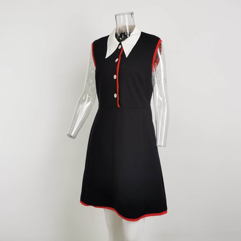 Miu Miu 撞色翻領無袖連衣裙XL碼-1