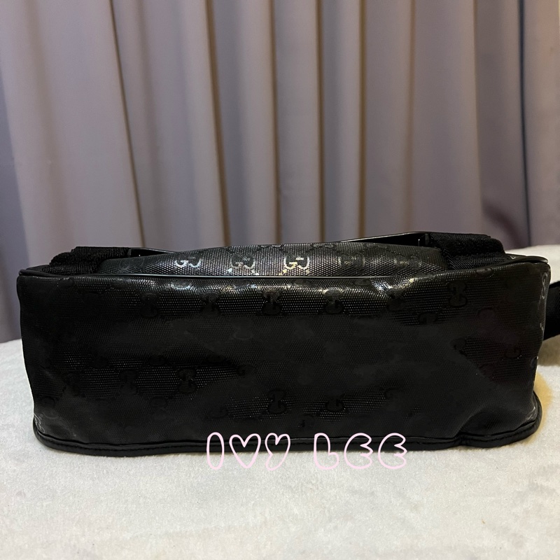 Gucci PVC防水 斜背包 側背包 郵差包 經典黑 201732（售出）  二手精品-2
