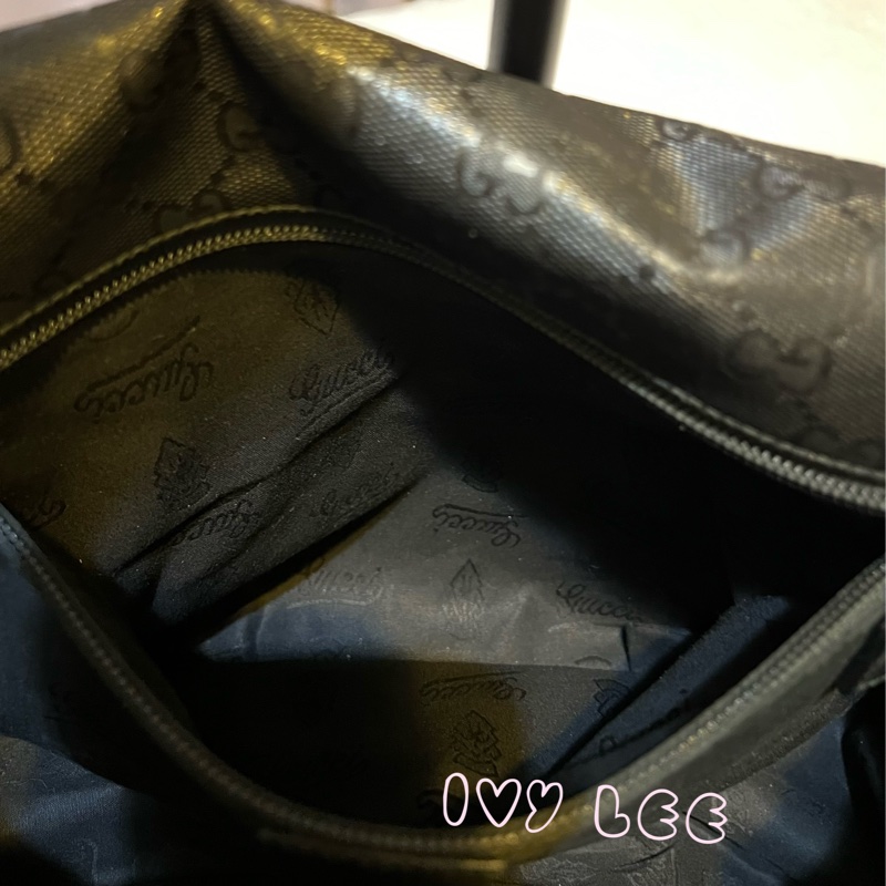 Gucci PVC防水 斜背包 側背包 郵差包 經典黑 201732（售出）  二手精品-9