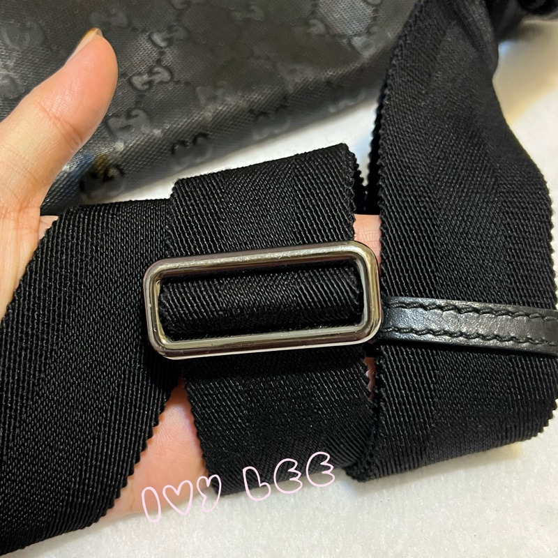 Gucci PVC防水 斜背包 側背包 郵差包 經典黑 201732（售出）  二手精品-11
