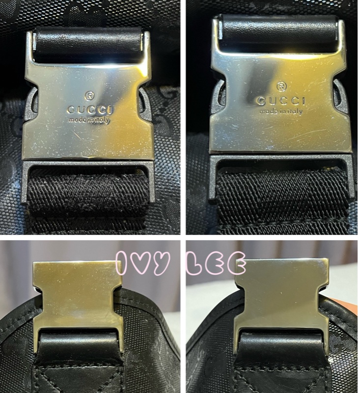 Gucci PVC防水 斜背包 側背包 郵差包 經典黑 201732（售出）  二手精品-17