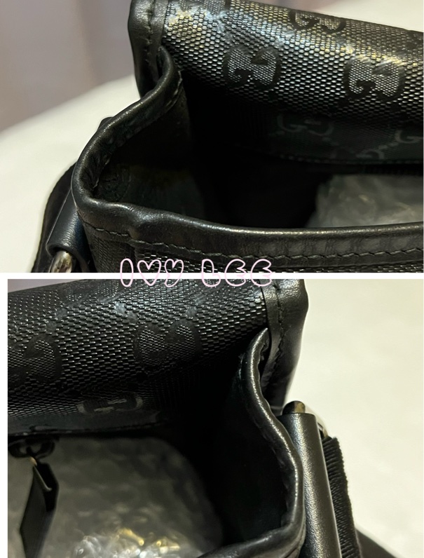 Gucci PVC防水 斜背包 側背包 郵差包 經典黑 201732（售出）  二手精品-22