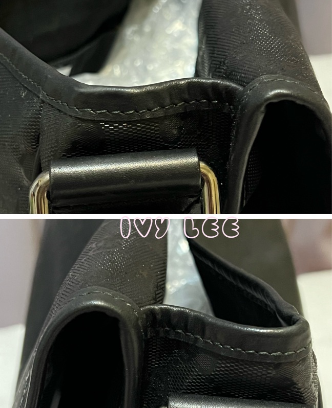 Gucci PVC防水 斜背包 側背包 郵差包 經典黑 201732（售出）  二手精品-23