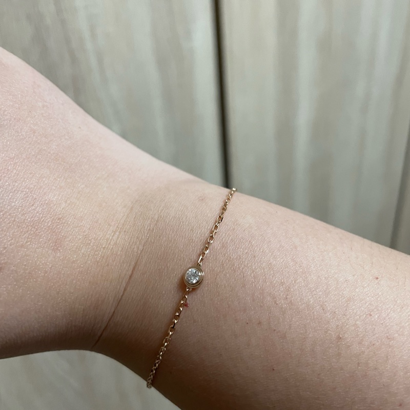 Cartier d'Amour手鍊-大型款(單鑽13分、黃k金手鍊)-4