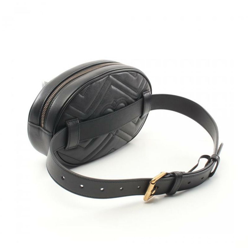 【日本直送】 GUCCI GUCCI GG Marmont 隨身包 腰包 真皮 黑色-1