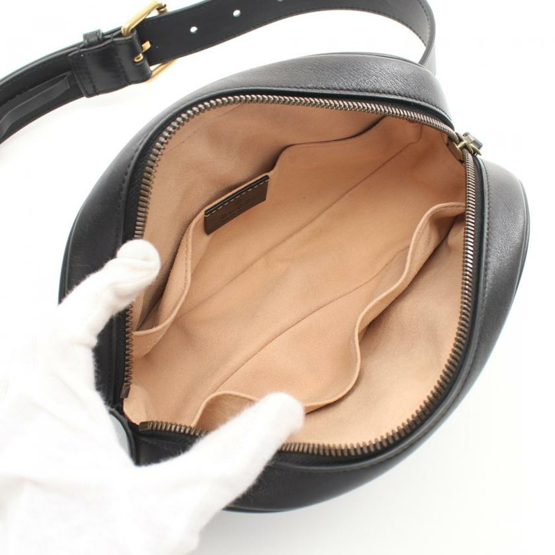 【日本直送】 GUCCI GUCCI GG Marmont 隨身包 腰包 真皮 黑色-2