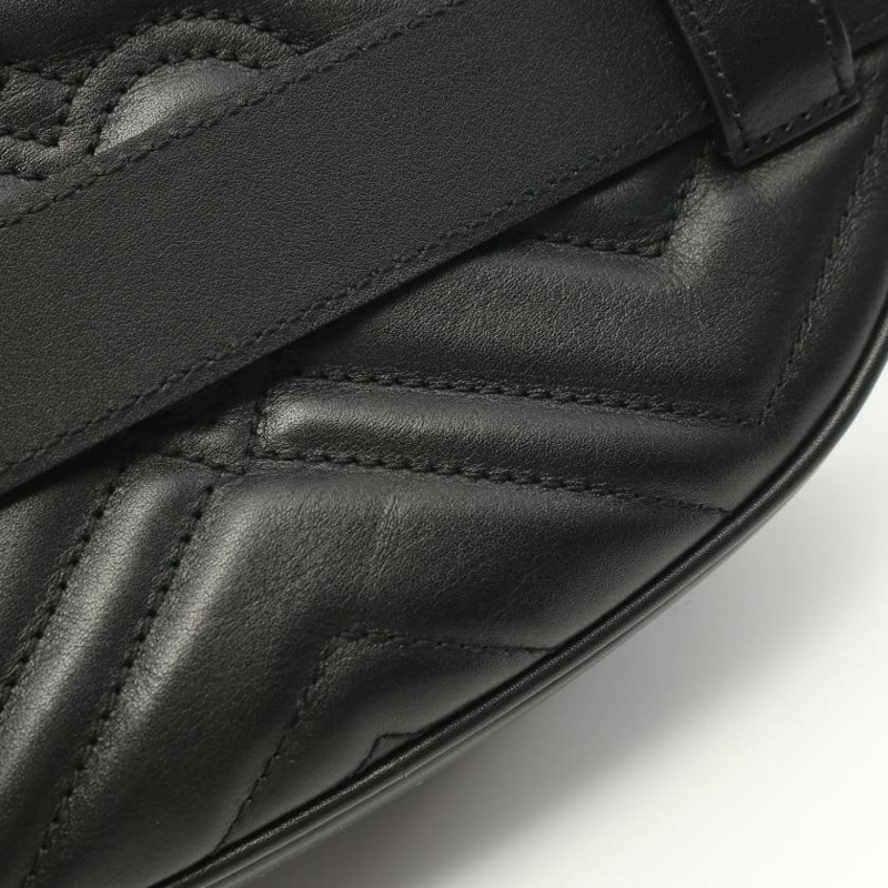 【日本直送】 GUCCI GUCCI GG Marmont 隨身包 腰包 真皮 黑色-4