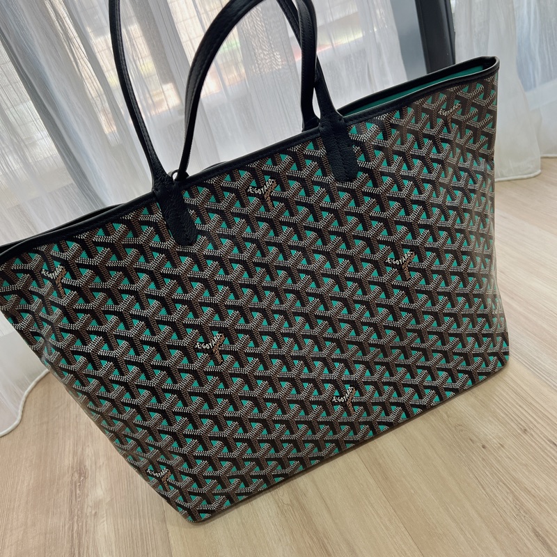 Goyard-限量配色托特包-黑拼綠-PM-1