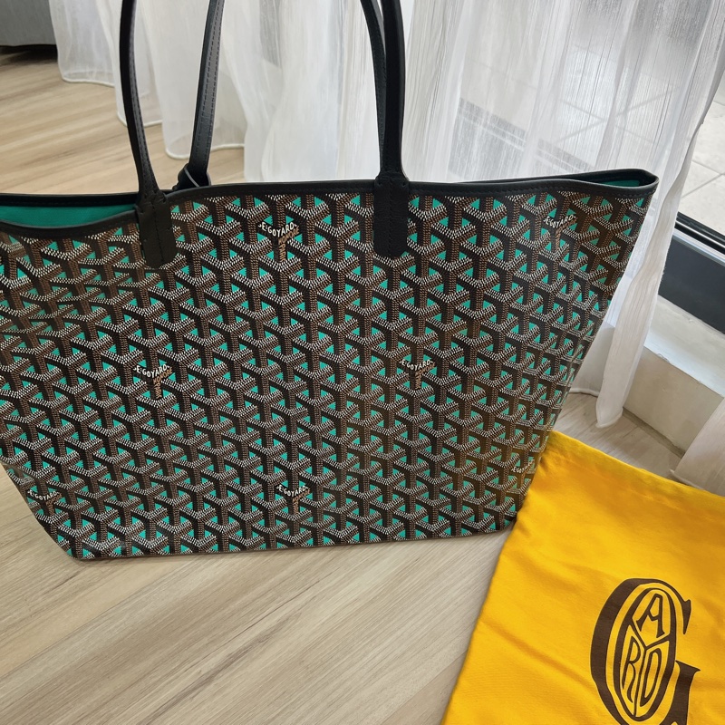 Goyard-限量配色托特包-黑拼綠-PM-2