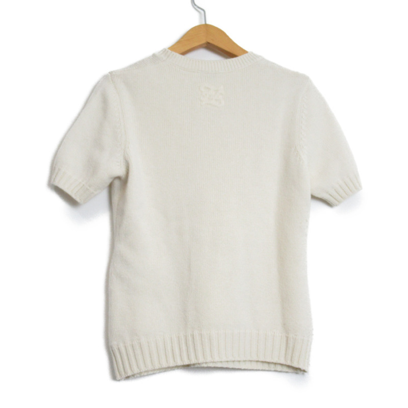 【日本直送】FENDI 針織短袖針織衫羊絨白色二手女用尺寸 40-1