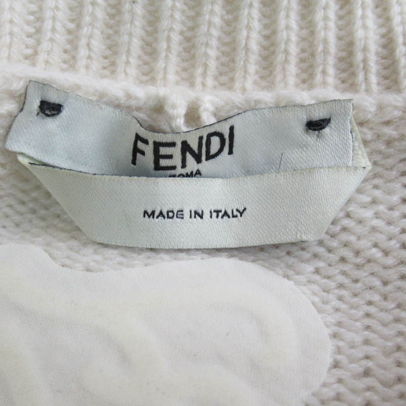 【日本直送】FENDI 針織短袖針織衫羊絨白色二手女用尺寸 40-4