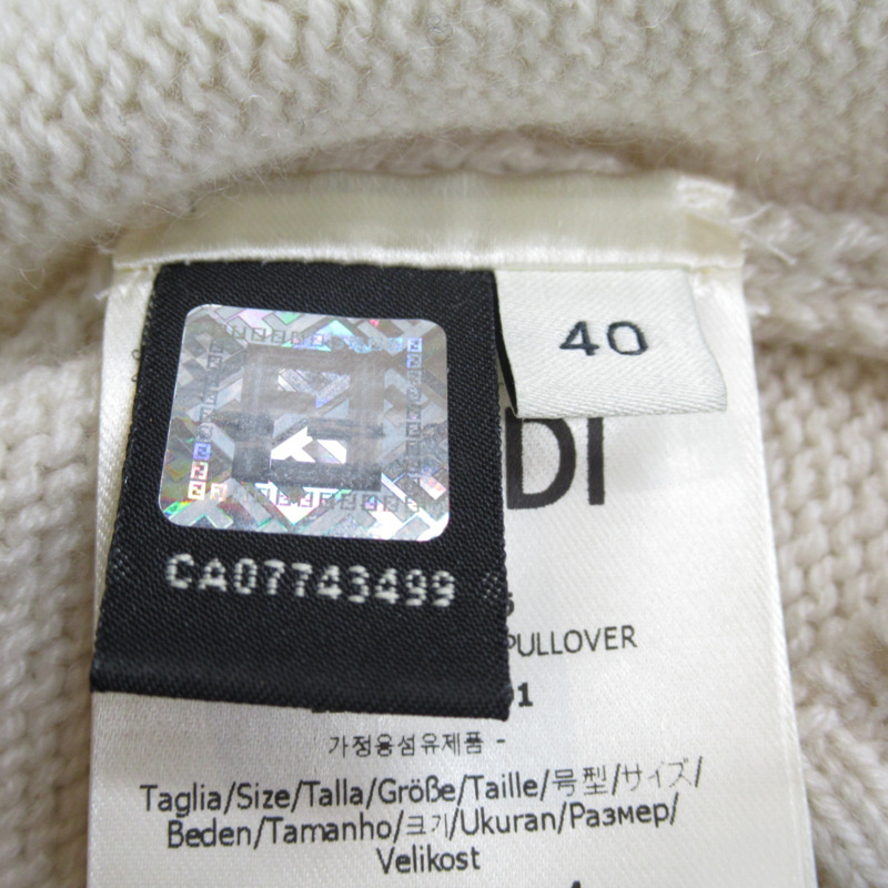 【日本直送】FENDI 針織短袖針織衫羊絨白色二手女用尺寸 40-5