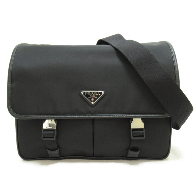 【日本直送】PRADA 單肩包 2VD7682DMH F0002 尼龍 Safiano 皮革黑色全新男女通用 SHW-0